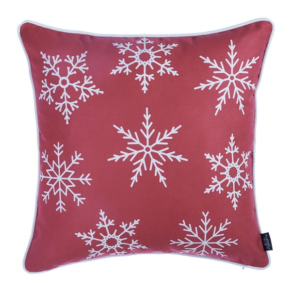 Červený povlak na polštář s vánočním motivem Mike & Co. NEW YORK Honey Snow, 45 x 45 cm