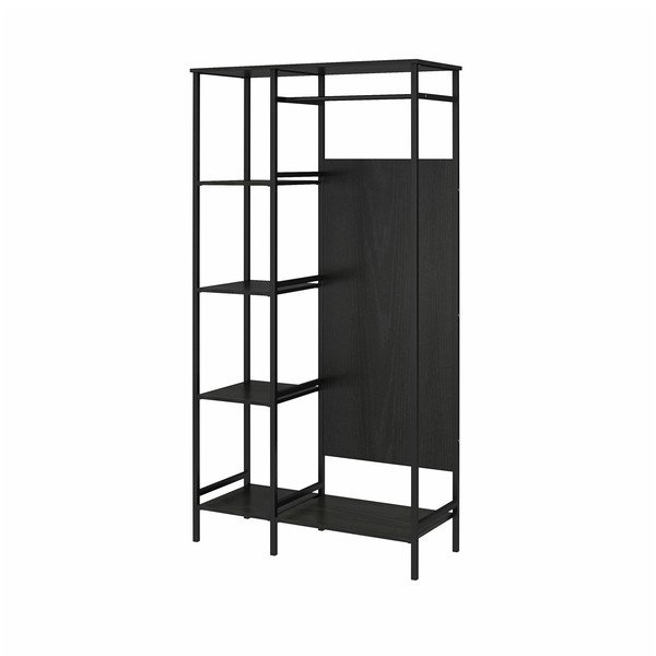 Černá šatní skříň v dekoru dubu 95x180 cm Modine - Støraa-image-3