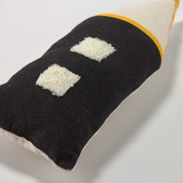 Černo-béžový dětský polštář z organické bavlny Kave Home Nisi, 13 x 35 cm-image-1
