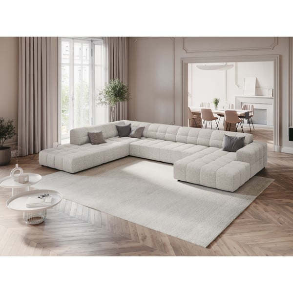 Světle šedá rohová pohovka (levý roh/do "U") Chicago – Cosmopolitan Design-image-1