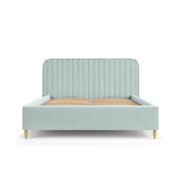 Čalouněná dvoulůžková postel v mentolové barvě s úložným prostorem s roštem 180x200 cm Noto – Maison de Rêve-image-2