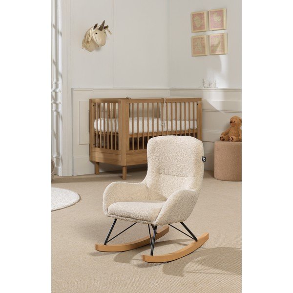 Béžové houpací dětské křesílko z textilie bouclé Rocky – Vipack-image-1