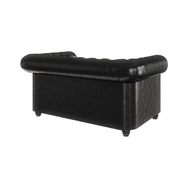 Černá rozkládací pohovka z imitace kůže 148 cm York – Ropez-image-2