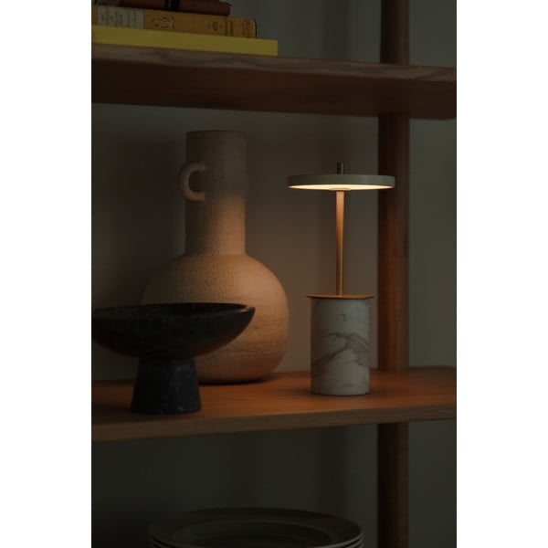 Krémová mramorová LED stmívatelná stolní lampa s kovovým stínidlem (výška 25,5 cm) Asteria Move Mini – UMAGE-image-3