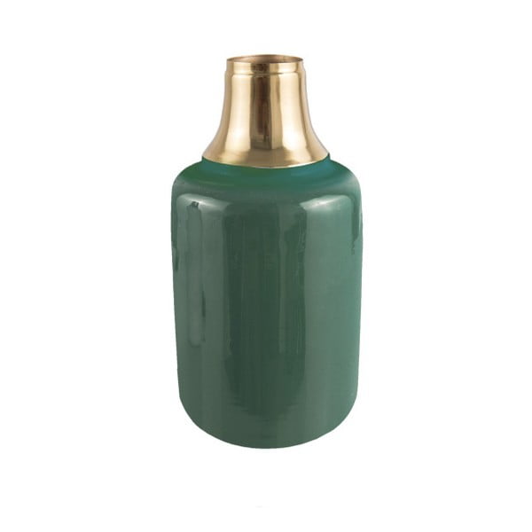 Zelená váza s detailem ve zlaté barvě PT LIVING Shine, výška 28 cm