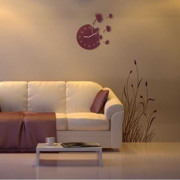 Hodiny z plexiskla Dandelions White-image-1
