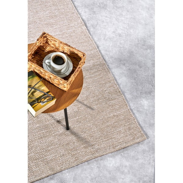 Béžový ručně tkaný koberec s příměsí vlny 60x90 cm Pradesh Linen White – Elle Decoration-image-2