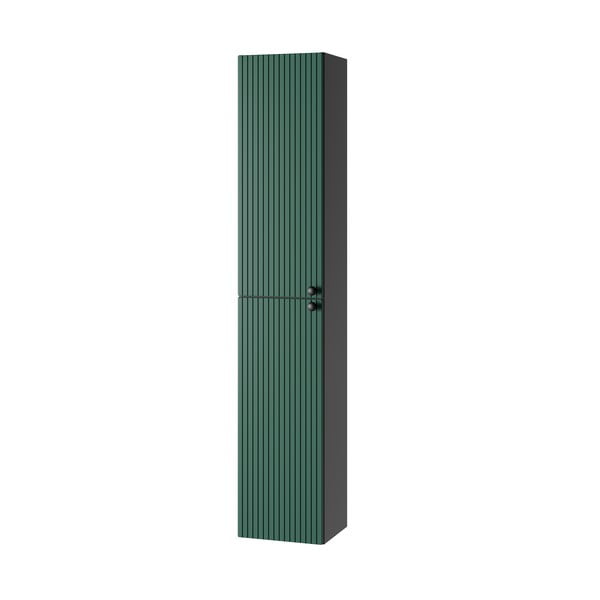 Zeleno-antracitová vysoká závěsná koupelnová skříňka 30x160 cm Asti – STOLKAR