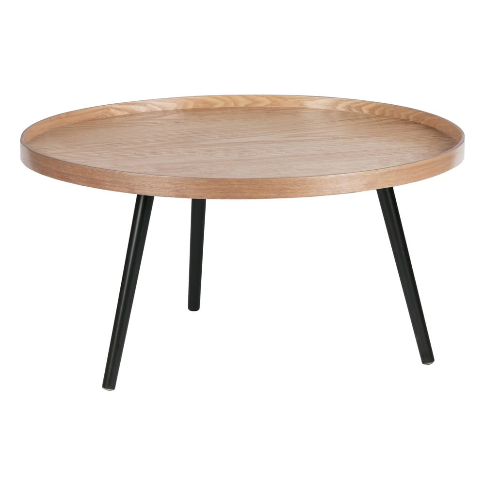 Béžovo-černý konferenční stolek WOOOD Mesa, ø 78 cm