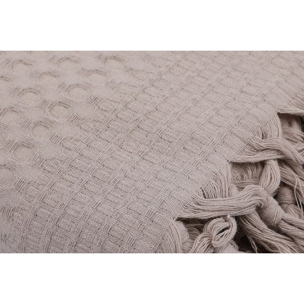 Světle hnědý bavlněný lehký přehoz přes postel Brown, 220 x 240 cm-image-2