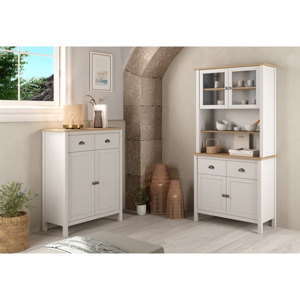 Bílá kredenc z borovicového dřeva 90x180,5 cm Misti – Marckeric-image-1