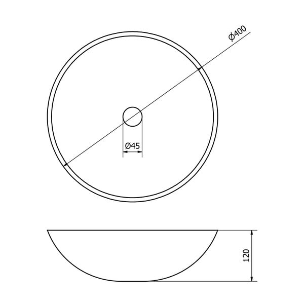 Krémové kamenné kulaté umyvadlo ø 40 cm Blok 1 – Sapho-image-3