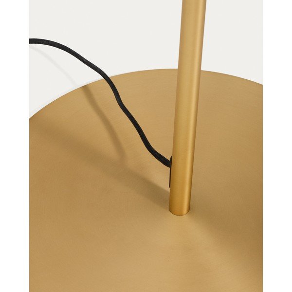 Bílá/ve zlaté barvě stojací lampa se skleněným stínidlem (výška 165 cm) Brisia – Kave Home-image-4