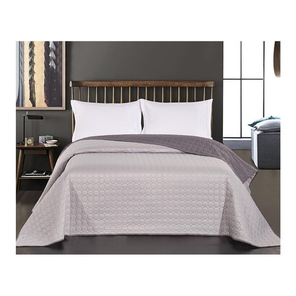 Šedý oboustranný přehoz z mikrovlákna DecoKing Salise Steel, 170 x 210 cm-image-1