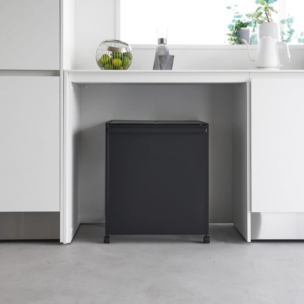 Černý kovový odpadkový koš na tříděný odpad Tower – YAMAZAKI-image-1