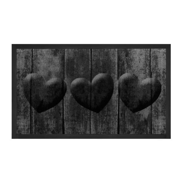 Černá rohožka Hanse Home Heart, 45 x 75 cm