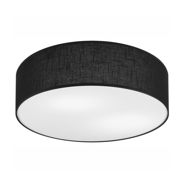 Černé stropní svítidlo s textilním stínidlem ø 45 cm Vivian – LAMKUR