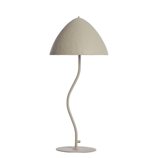 Světle šedá stolní lampa s kovovým stínidlem (výška 67 cm) Elimo – Light & Living