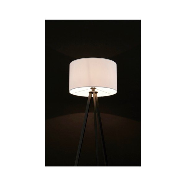 Stojací lampa s černou konstrukcí a bílým stínítkem Kokoon Trivet-image-2
