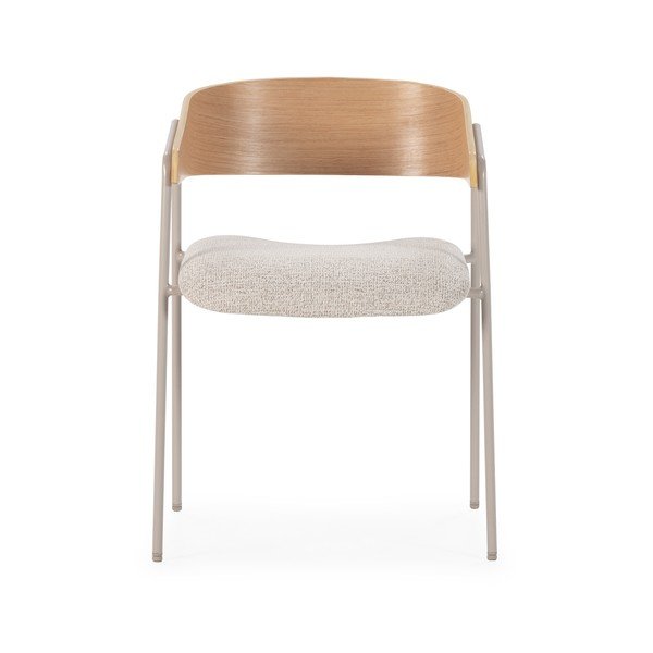 Světle šedá/v přírodní barvě čalouněná jídelní křesla v sadě 2 ks s područkami Cora – MOME-image-2