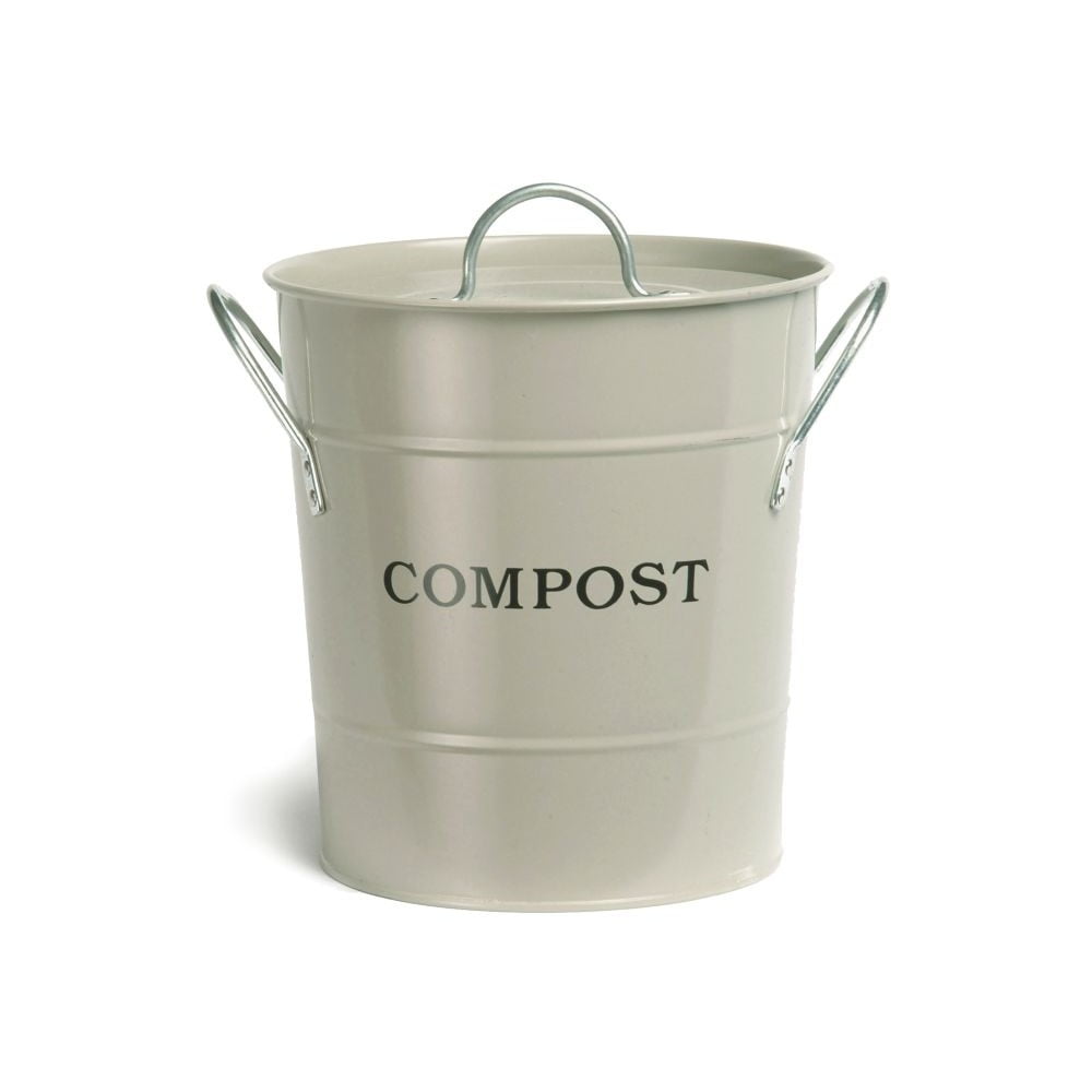 Krémový kompostér s víkem Garden Trading Compost, 3,5 l