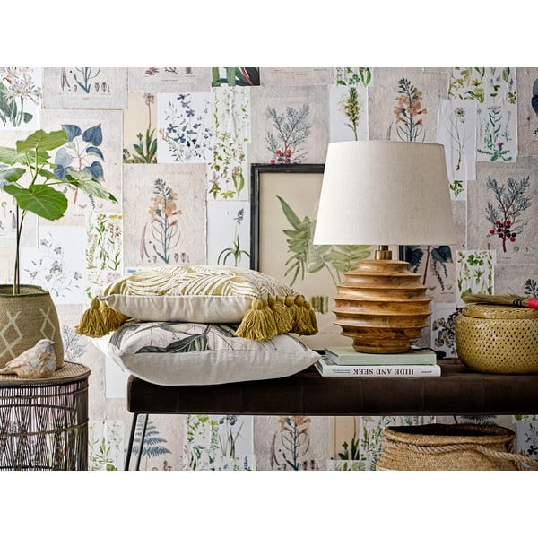 Stolní lampa v tmavě přírodní barvě s textilním stínidlem (výška 54 cm) Svale – Bloomingville-image-1