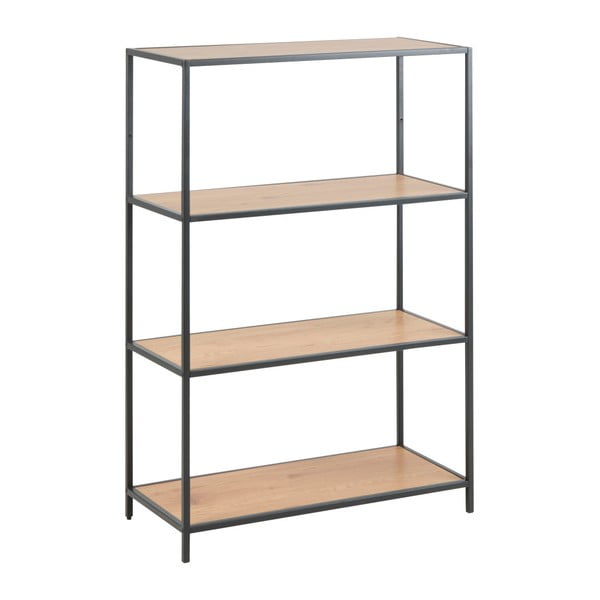 Knihovna v dekoru dubu v černo-přírodní barvě 77x114 cm Seaford – Actona-image-2