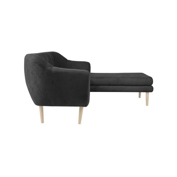 Tmavě šedá pohovka s lenoškou na pravé straně Mazzini Sofas Sicile-image-1