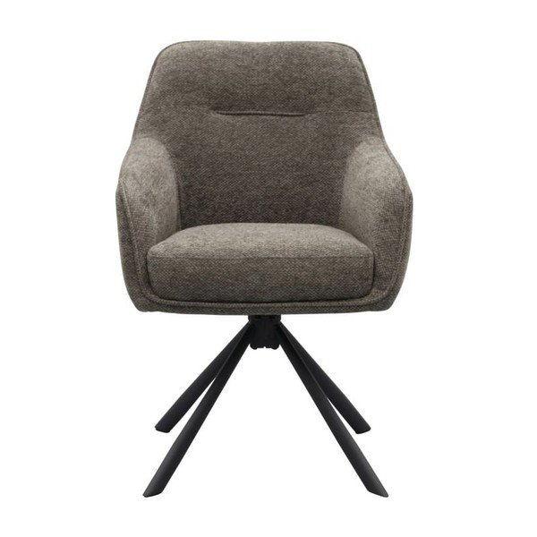 Tmavě šedé čalouněné jídelní křeslo s područkami Avola – Unique Furniture-image-1