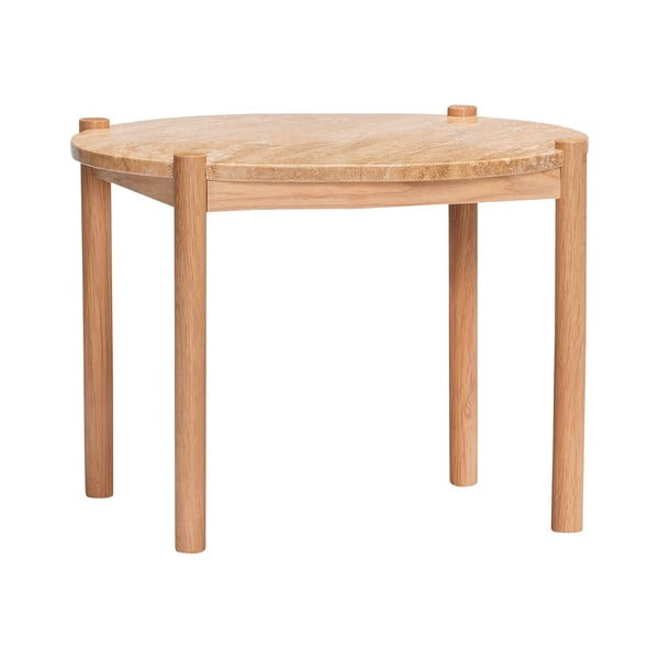 Kulatý konferenční stolek s deskou z kamene v přírodní barvě ø 60 cm Trava – Hübsch