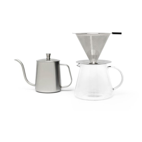 Set na překapávanou kávu z nerezové oceli ve stříbrné barvě 500 ml Slow Coffee – Leopold Vienna-image-3