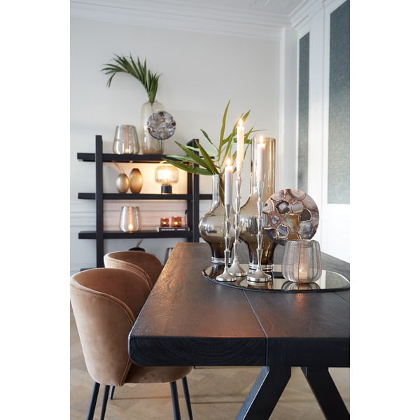 Hnědá sametová jídelní židle Elyna – Light & Living-image-2