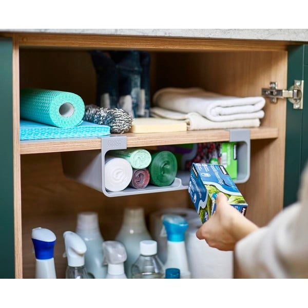 Šedý závěsný plastový držák na fólie a papírové utěrky CupboardStore – Joseph Joseph-image-4