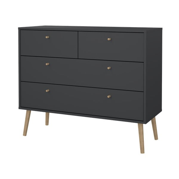 Antracitová nízká komoda 99x82 cm Bodo – Tvilum-image-4