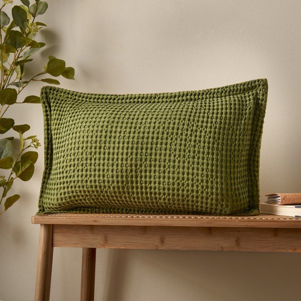 Bavlněný dekorační polštář 30x50 cm Jaipur Chunky Waffle – Pineapple Elephant-image-1