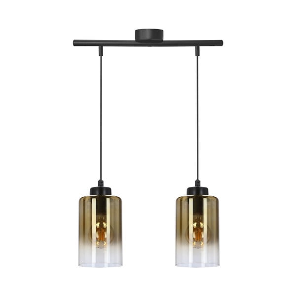 Černé závěsné svítidlo se skleněným stínidlem ø 10 cm Aspra – Candellux Lighting