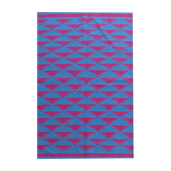Vlněný koberec Kilim No. 40 Blue/Red, 120x180 cm