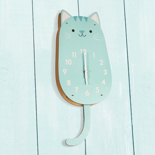 Dřevěné hodiny Rex London Cookie The Cat-image-1