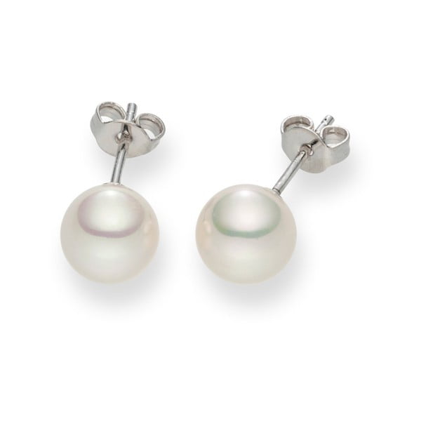 Bílé perlové náušnice Pearls of London Mystic