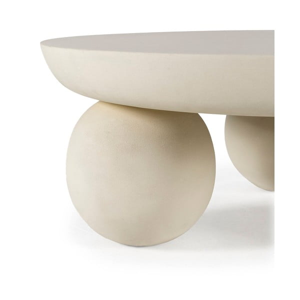 Béžový kulatý konferenční stolek z mangového dřeva ø 90 cm Ailen – MOME-image-4