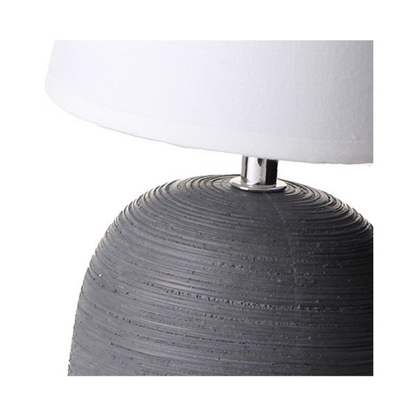 Šedá keramická stolní lampa s textilním stínidlem (výška 27,5 cm) – Casa Selección-image-2