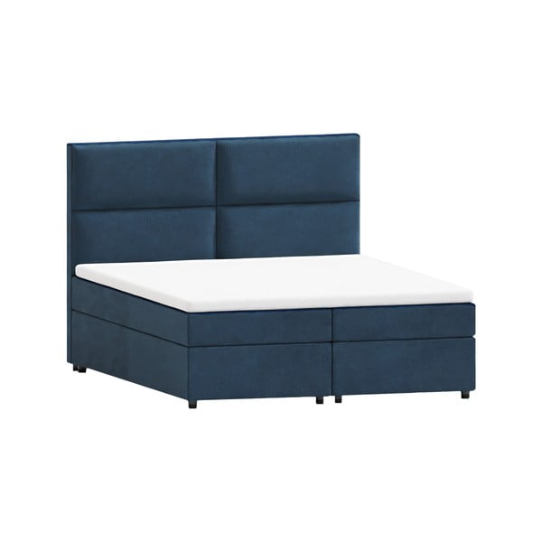Tmavě modrá boxspring postel s úložným prostorem 180x200 cm Rico – Ropez