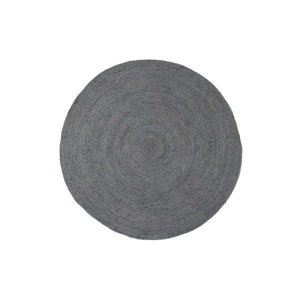 Šedý jutový kulatý koberec ø 150 cm Ross – WOOOD