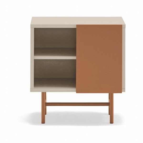 Matný noční stolek s poličkami v cihlové barvě/béžový Nube – Teulat-image-2