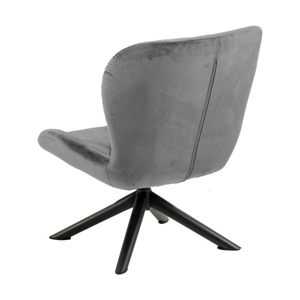 Šedé sametové křeslo Actona Batilda-image-1