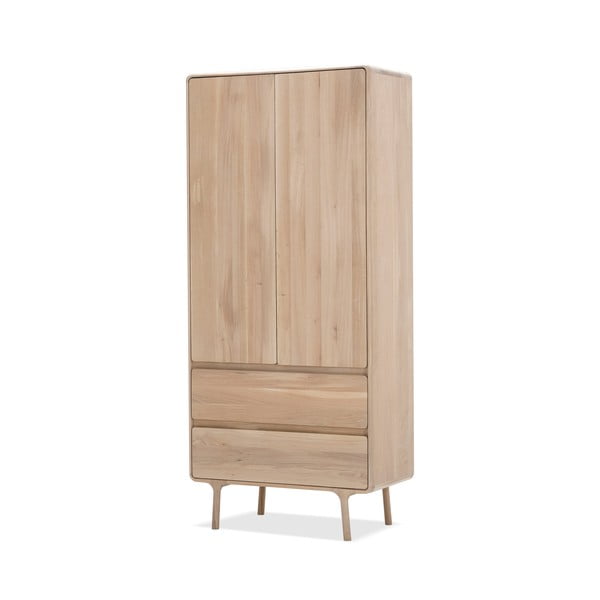 Šatní skříň z dubového dřeva 90x200 cm Fawn - Gazzda-image-2