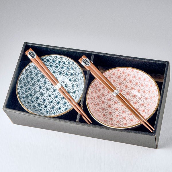 Set 2 misek a jídelních hůlek MIJ Asanoha-image-1