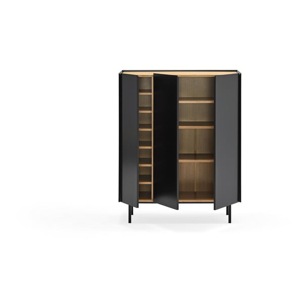 Černá vysoká komoda v dekoru dubu 95x120 cm Arista – Teulat-image-3