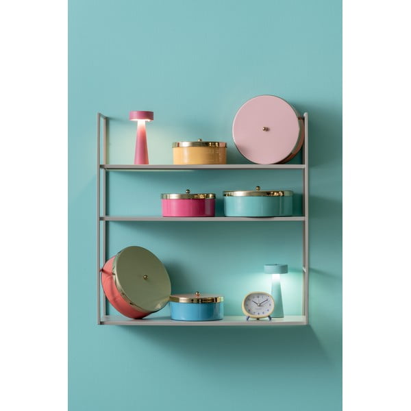 Modrý dekorativní kovový úložný box ø 16x6 cm Double Funky – PT LIVING-image-2