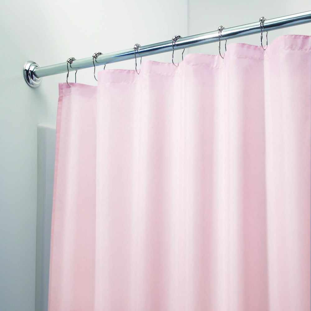 Růžový závěs do sprchy iDesign, 183 x 183 cm
